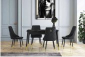 Kaşıklıklı Kelebek Masa Sanata Alya Sandalye Siyah 