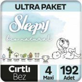 Sleepy Bio Natural 4 Numara Maxi 192li Bebek Bezi