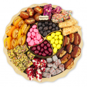 ''Hercai'' Hediyelik Çikolata Lokum Kuru Meyve Kayısı Sepeti Tabağı Tepsisi 1,3 kg
