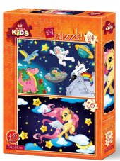 Art Puzzle 4492 Astronot ve Mini Pegasus 2li 24+35 Parça