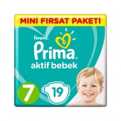 Prima Aktif Bebek Mini Fırsat Paketi 15+ Kg 7 Beden 19lu