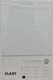 Clasy Çift Kişilik Lastikli Çarşaf Seti 180x200 V1 Beyaz