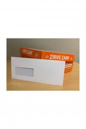 Zirve Zarf Diplomat Zarf 10.5x24 110gr 1.hamur Silikonlu Pencereli 100 Adet