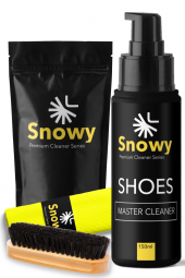 Snowy Shoes Master Cleaner Temizleme Spreyi &  Fırça & Finish Bezi  3Lü Set