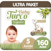Baby Turco Doğadan 5 Beden Junior 160'lı Bebek Bezi
