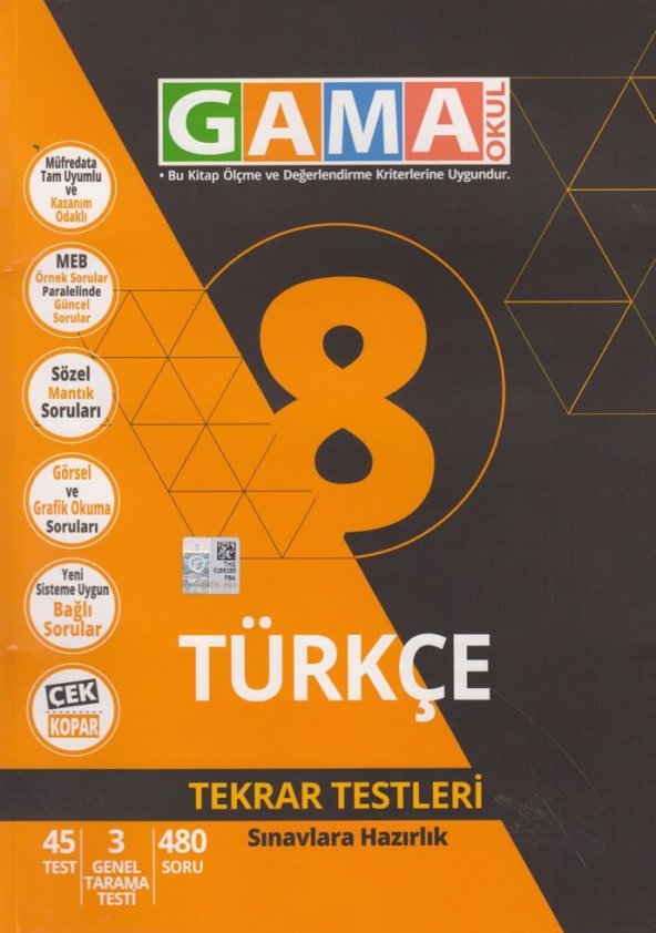 Gama 8. Sınıf Türkçe Tekrar Testleri - PttAVM.com