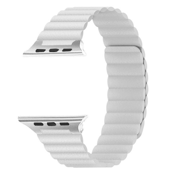 KNY Apple Watch 40 MM İçin Gerçek Deri Katmanlı Lob Kordon-Kayış Beyaz