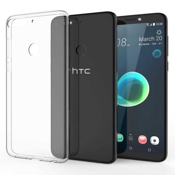 HTC Desire 12 Plus Kılıf Şeffaf Süper Silikon Kapak Darbe Emici Özellikli