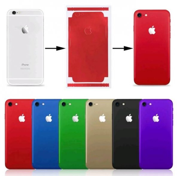 Apple iPhone 6 Renkli Arka ve Yan Koruma Jelatin Sticker Kaplama Film