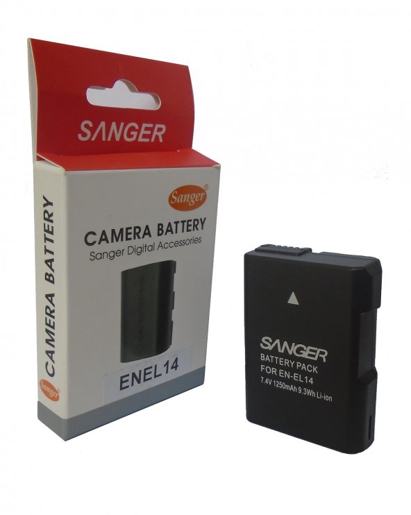 SANGER Sanger EN-EL14 Nikon D5200 DSLR Fotoğraf Makinesi İçin Uygun Batarya
