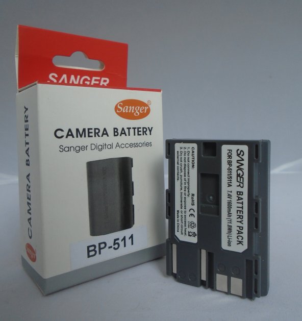 SANGER Sanger BP511 Kamera Bataryası Canon BP511 Batarya