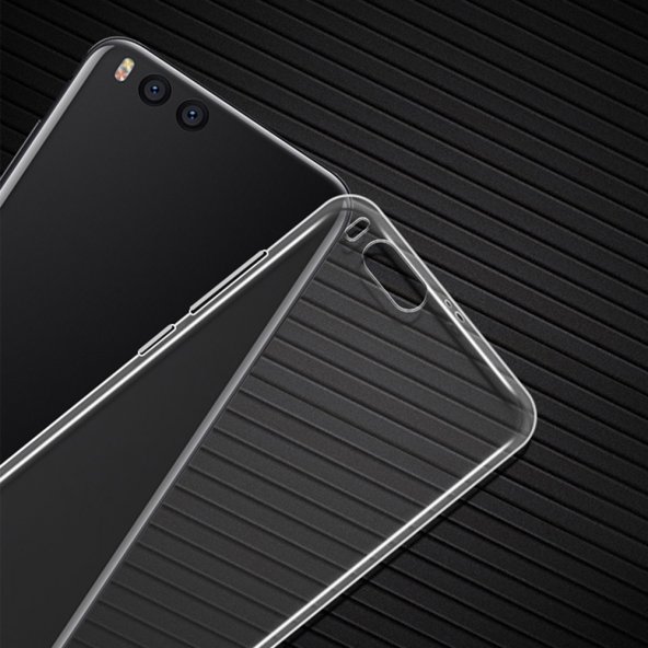 Xiaomi Mi Note 3 Kılıf Şeffaf Süper Silikon Kapak Darbe Emici Özellikli