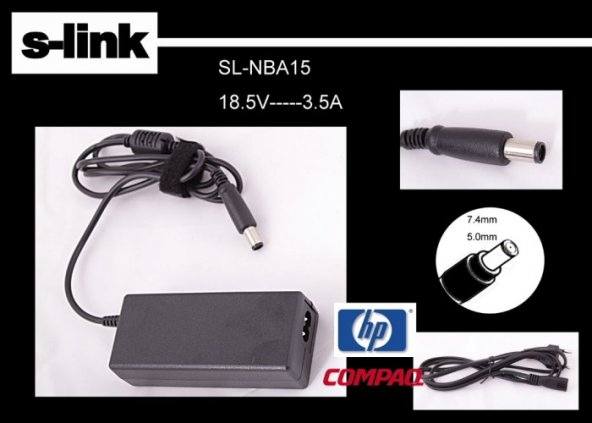 S-link SL-NBA15 18.5v 3.5a 7.4-5.0 Notebook Adaptör