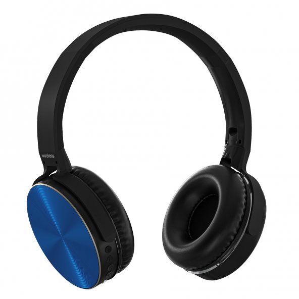 MF Product Acoustic 0128 Mikrofonlu Kulaküstü Kablosuz Bluetooth Kulaklık Mavi