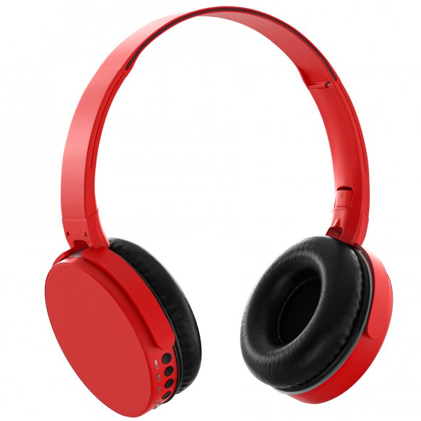 MF Product Acoustic 0235 Kablosuz Kulaküstü Bluetooth Kulaklık Kırmızı