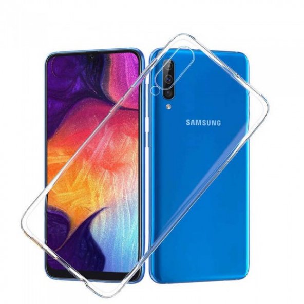 Samsung Galaxy A50 Kılıf Ultra İnce 0.2 mm Şeffaf Silikon Kapak