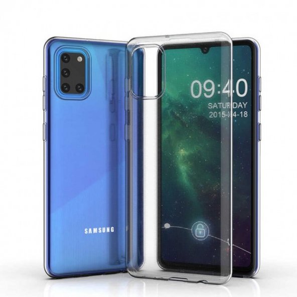 Samsung Galaxy A31 Kılıf Ultra İnce Şeffaf Silikon Kapak