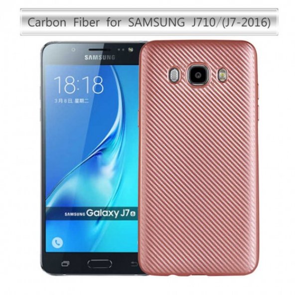 Samsung Galaxy J7 2016 Kılıf Darbeye Dayanıklı Karbon Tasarımlı Silikon Kapak