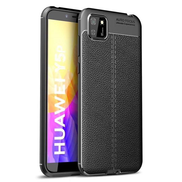 Pilanix Huawei Y5P Kılıf Deri Desenli Lux Niss Silikon Siyah