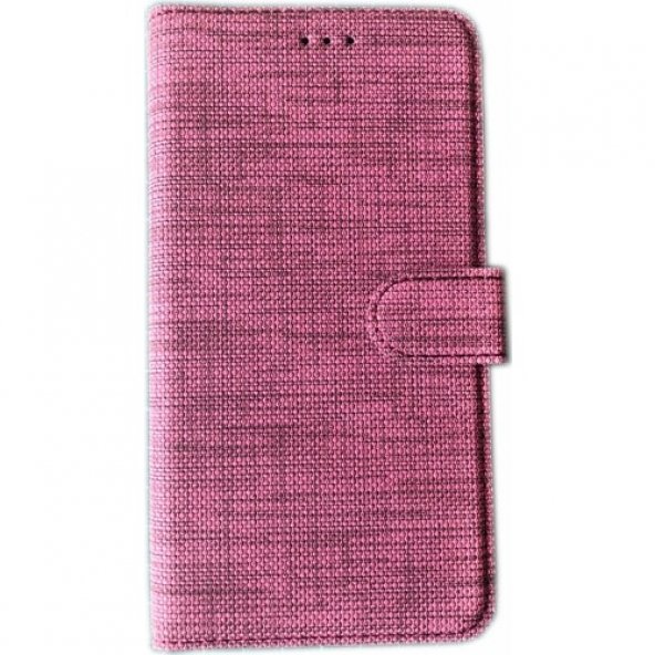 Pilanix Samsung Galaxy Note 4 Kılıf Kumaş Desenli Cüzdanlı Standlı Kapaklı Kılıf Bordo