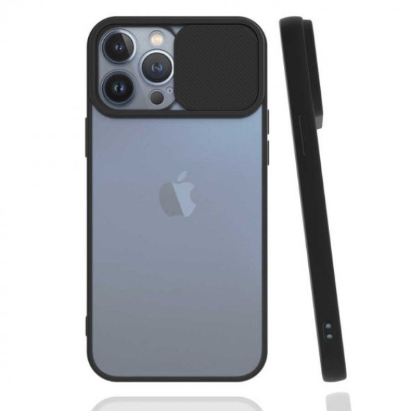 Apple iPhone 13 Pro Max Kılıf Sürgülü Kamera Korumalı Darbeye Dayanıklı Silikon Kapak