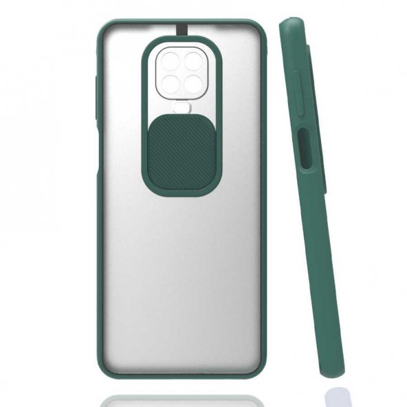 Xıaomi Redmi Note 9 PRO-Slıde Case Kamera Sürgülü Mat Buzlu Kapak