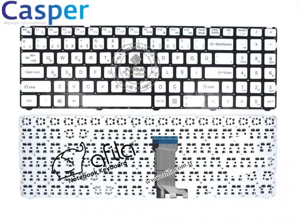 Casper Nirvana C600.7200-8L30X-S Notebook Klavyesi (Beyaz TR)