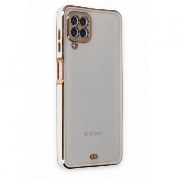 Gpack Samsung Galaxy M22 Kılıf Voit Silikon Arkası Şeffaf Kenar Renkli