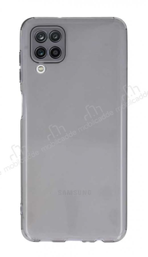 Eiroo Mun Samsung Galaxy A12 Şeffaf Siyah Silikon Kılıf
