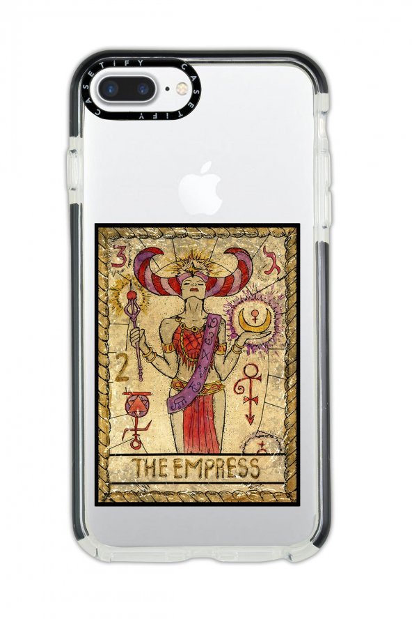 iPhone 8 Plus Casetify The Empress Desenli Anti Shock Premium Silikonlu Siyah Kenar Detaylı Telefon Kılıfı