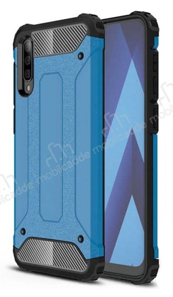 Tough Power Samsung Galaxy A50 Ultra Koruma Mavi Kılıf JR9026