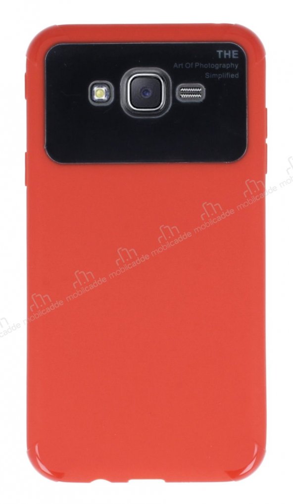 Eiroo Simplified Samsung Galaxy J7 Kırmızı Silikon Kılıf