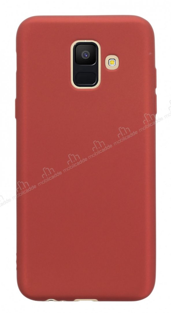 Samsung Galaxy A6 2018 Mat Kırmızı Silikon Kılıf