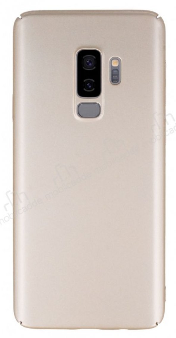 Samsung Galaxy S9 Plus Tam Kenar Koruma Gold Rubber Kılıf JR9322