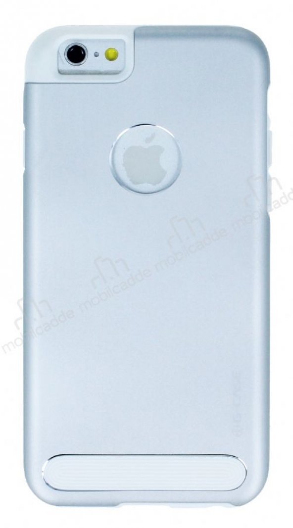 G-Case iPhone 6 / 6S Silikon Kenarlı Metal Silver Kılıf