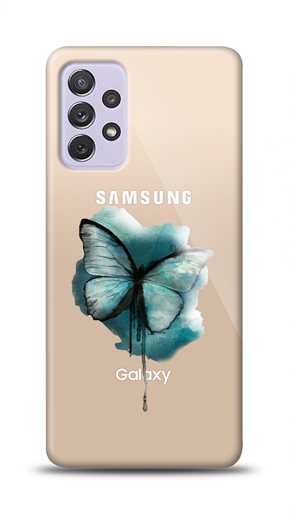 Samsung Galaxy A72 Kelebek Kabartmalı Parlak Kılıf UV7810