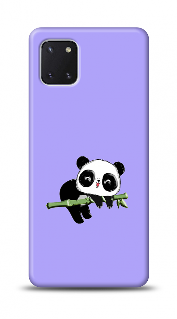 Samsung Galaxy Note 10 Lite Panda Kabartmalı Parlak Mor Kılıf