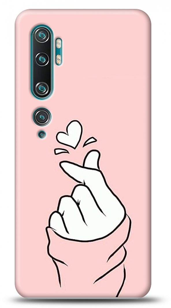 Xiaomi Mi Note 10 Pink Finger Heart Kılıf