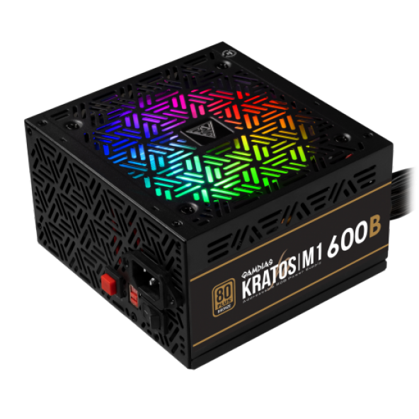GAMDIAS KRATOS M1-600B 600W 80+ Bronze Aktif PFC RGB GAMING PSU (BOX) DH9845