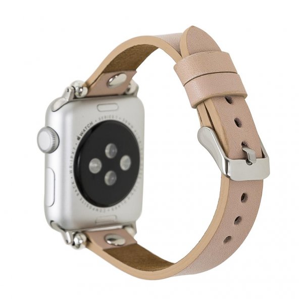 Bouletta Apple Watch Uyumlu Deri Kordon 38-40-41mm ST NU1 Pembe