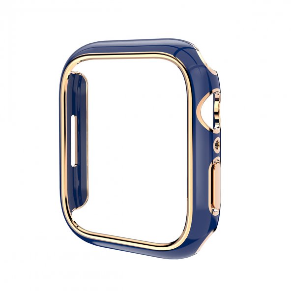 KNY Apple Watch 38 MM İçin Seramik Görünümlü Kasa Koruyucu Gard Kapak Mavi