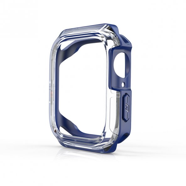 KNY Apple Watch 40 MM İçin Çift Katmanlı Kasa Koruyucu Gard Kapak Mavi
