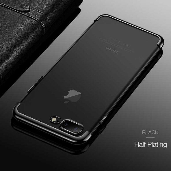 Apple iPhone 7 Plus Kılıf Zore Dört Köşeli Lazer Silikon Kapak