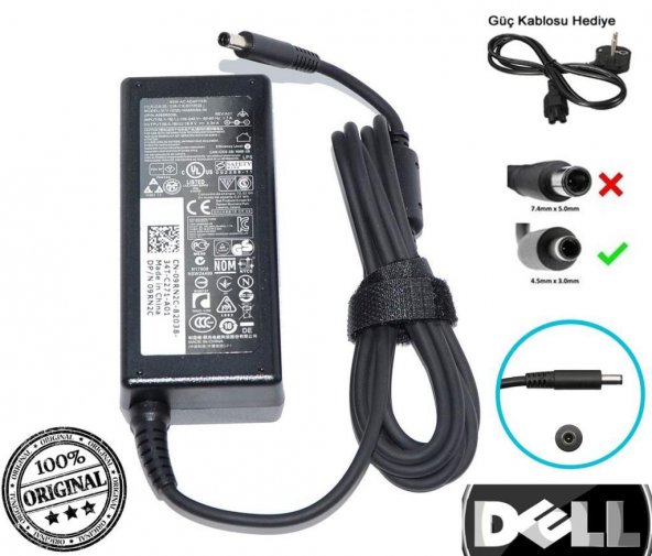 Orjınal Dell Ultrabook İnce uç 19.5v 3.34A 65w Adaptör Şarj Cihazı