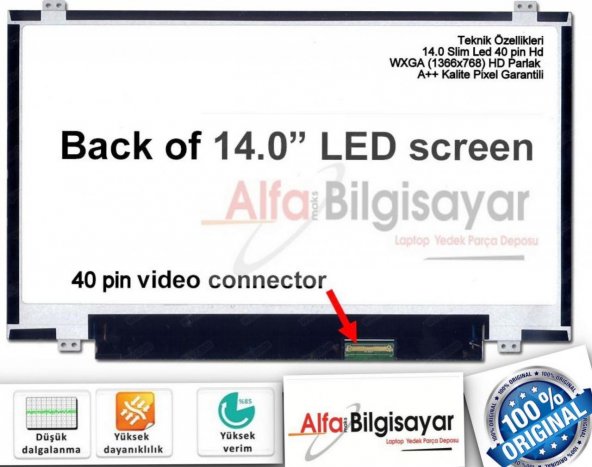 Acer Aspire 4830 ekran lcd panel Sıfır 14.0" Slim Led 40 pin 1.Kalite ekranlar