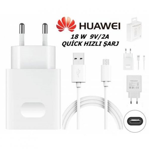 Day Huawei P20 Pro Orijinal 18W 5V 2A Hızlı Şarj Aleti + Type-C Kablo İTHALATÇI GARANTİLİ