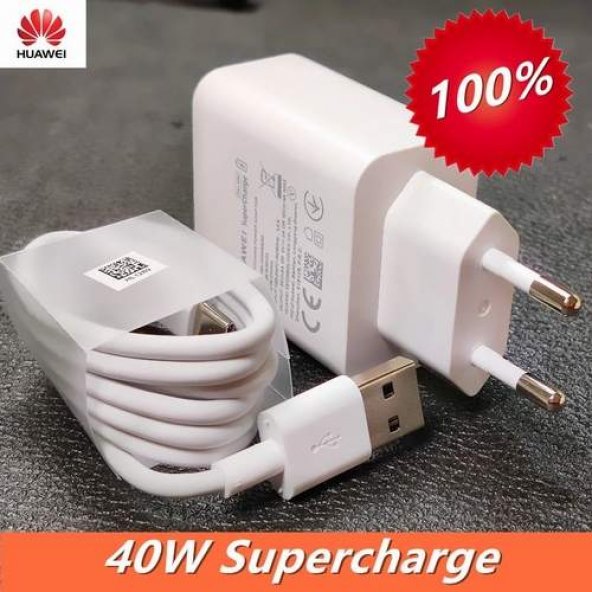 Day Huawei Orijinal Super Charge 40W 4A Hızlı Şarj Aleti + Type-C Kablo İTHALATÇI GARANTİLİ