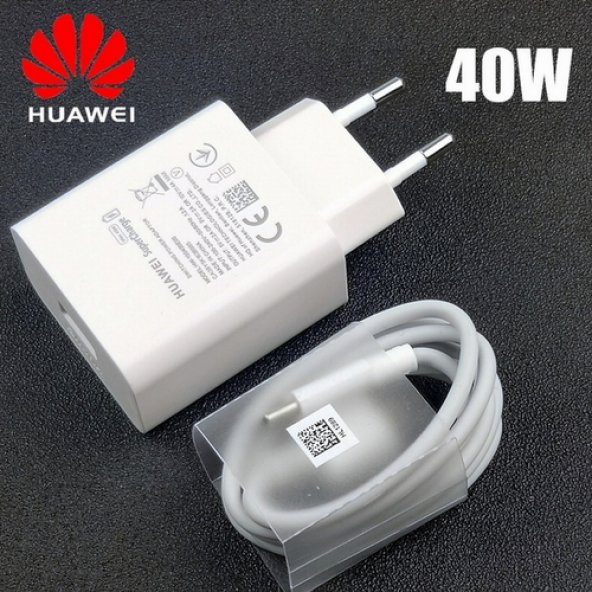 Day Huawei Nova 4 Orijinal Super Charge 40W 4A Hızlı Şarj Aleti + Type-C Kablo İTHALATÇI GARANTİLİ