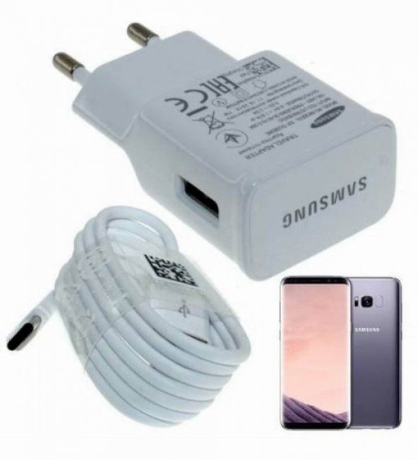 Day Samsung Galaxy S8 Plus Orj. EP-TA20EBE 15W 2A Hızlı Şarj Cihazı ve Type-C Kablo