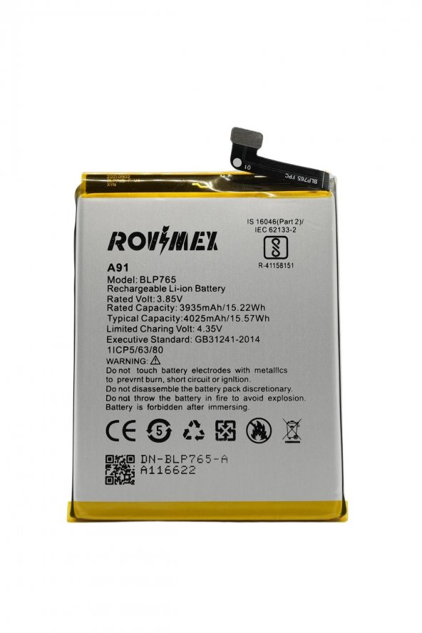 Rovimex Oppo A9 2020 Rovimex Batarya Pil